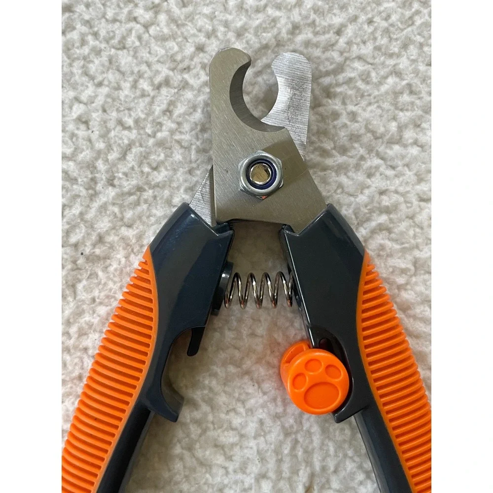 Unbranded Large Pet Nail Clippers Orange Black Stainless Steel Safety Lock